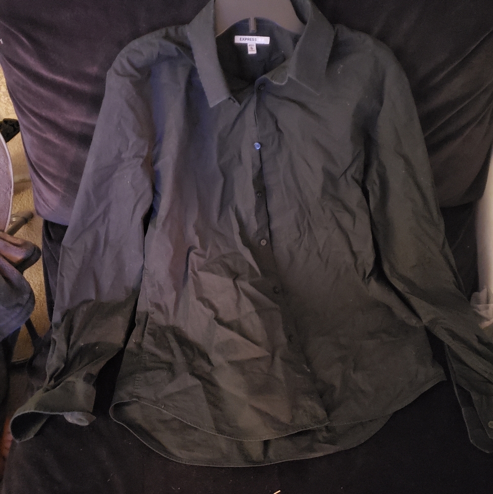 Express 1MX Black Buttondown Shirt slimfit (used)